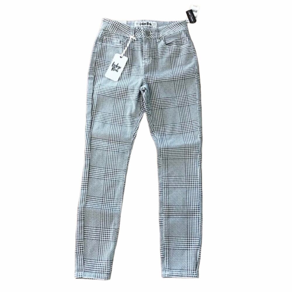 Indigo Rein high rise checked ankle jeans 3